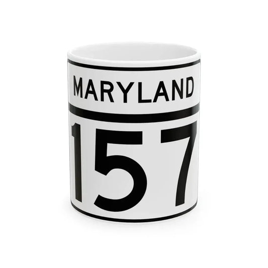 MD Route 157 (Maryland) (Road Sign) White Coffee Mug 11oz - Go Mug Yourself