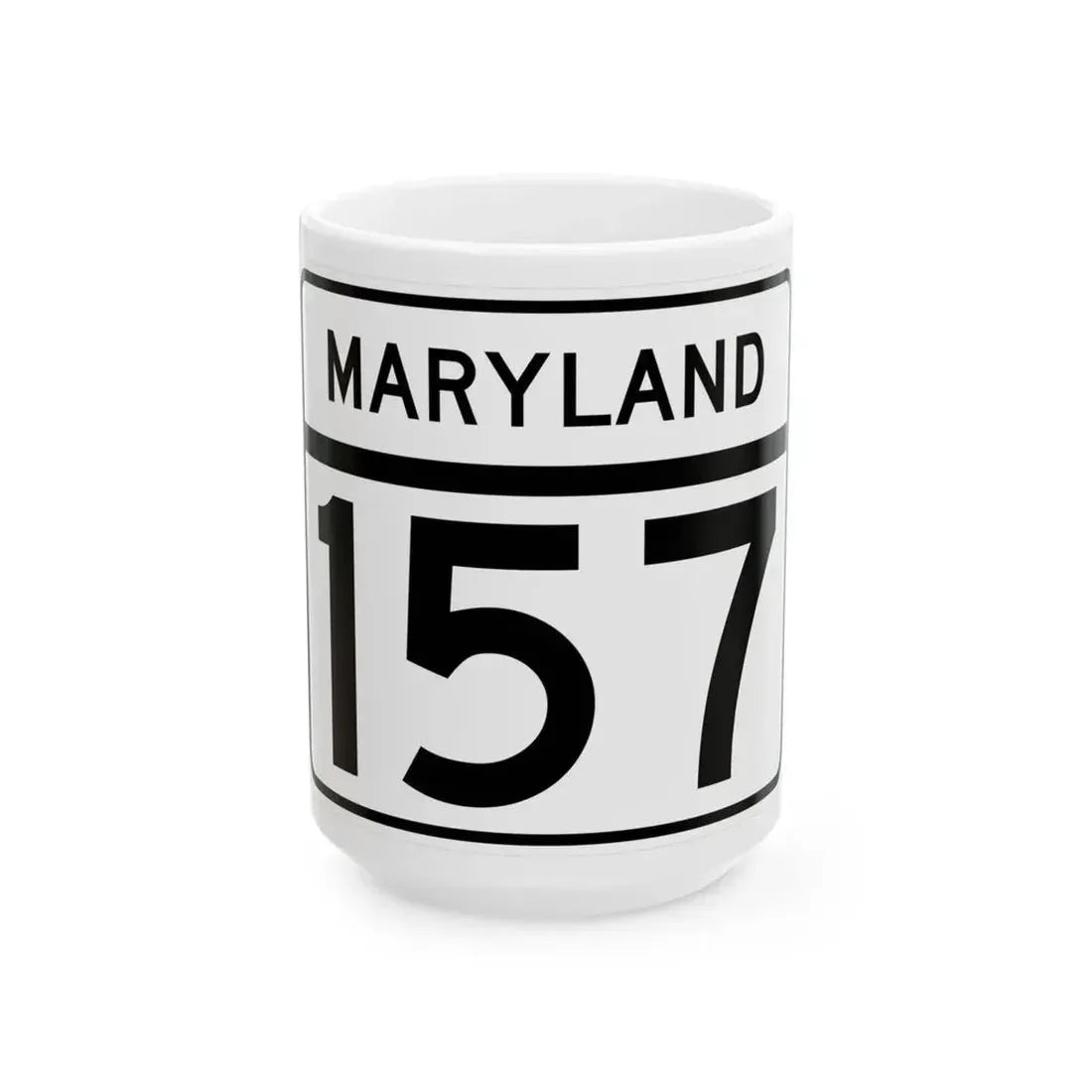 MD Route 157 (Maryland) (Road Sign) White Coffee Mug 15oz - Go Mug Yourself