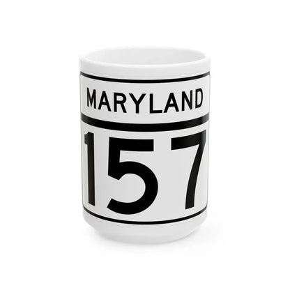 MD Route 157 (Maryland) (Road Sign) White Coffee Mug 15oz - Go Mug Yourself