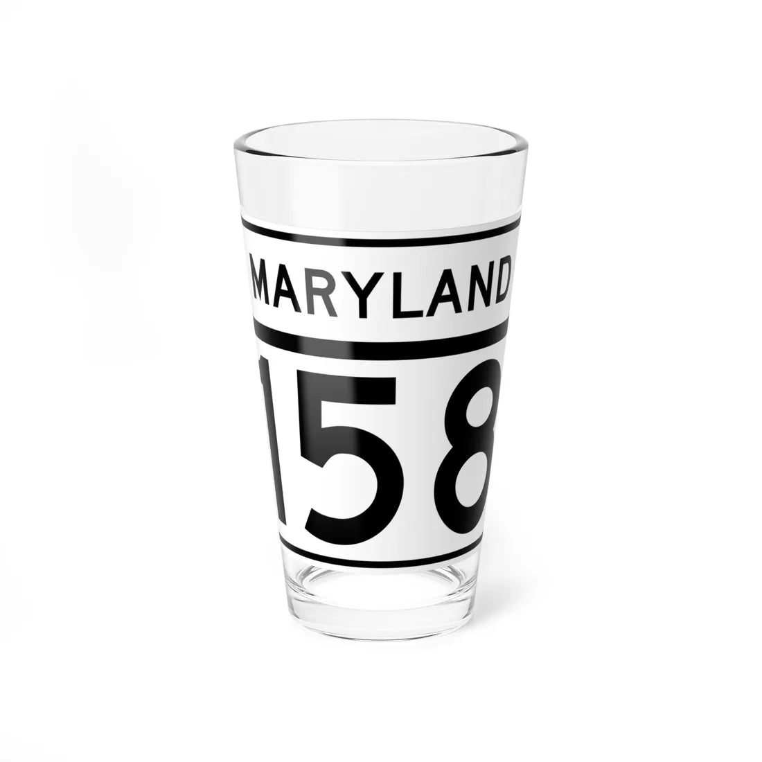 MD Route 158 (Maryland) (Road Sign) Pint Glass 16oz 16oz - Go Mug Yourself