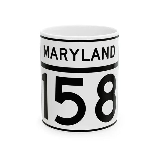 MD Route 158 (Maryland) (Road Sign) White Coffee Mug 11oz - Go Mug Yourself