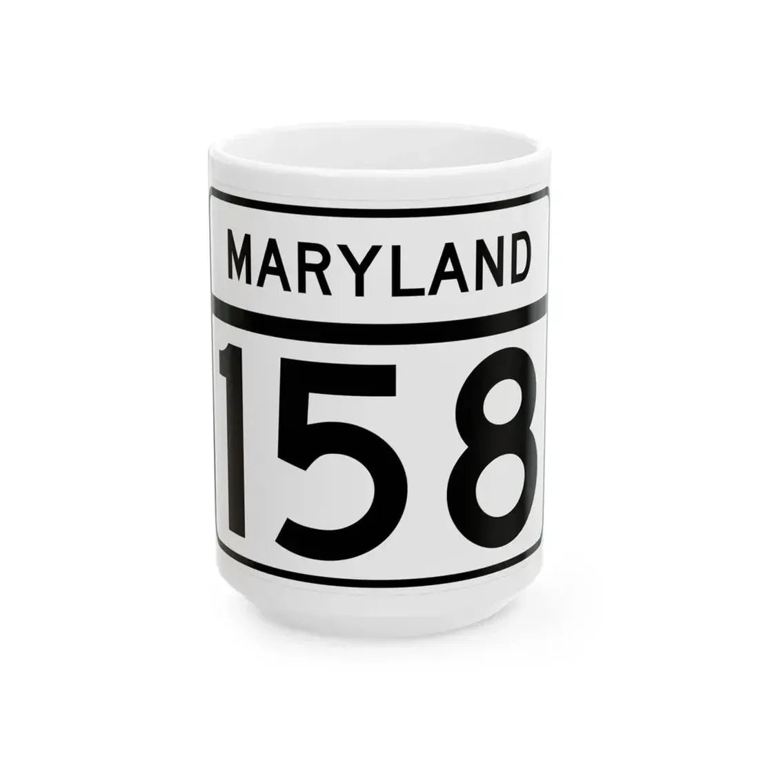 MD Route 158 (Maryland) (Road Sign) White Coffee Mug 15oz - Go Mug Yourself