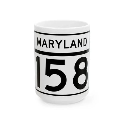 MD Route 158 (Maryland) (Road Sign) White Coffee Mug 15oz - Go Mug Yourself