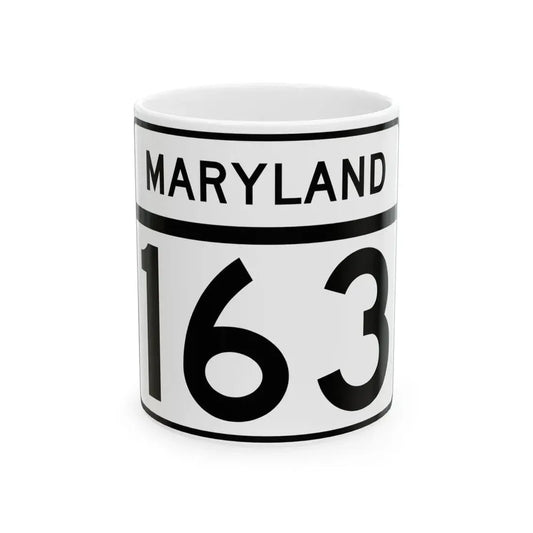 MD Route 163 (Maryland) (Road Sign) White Coffee Mug 11oz - Go Mug Yourself