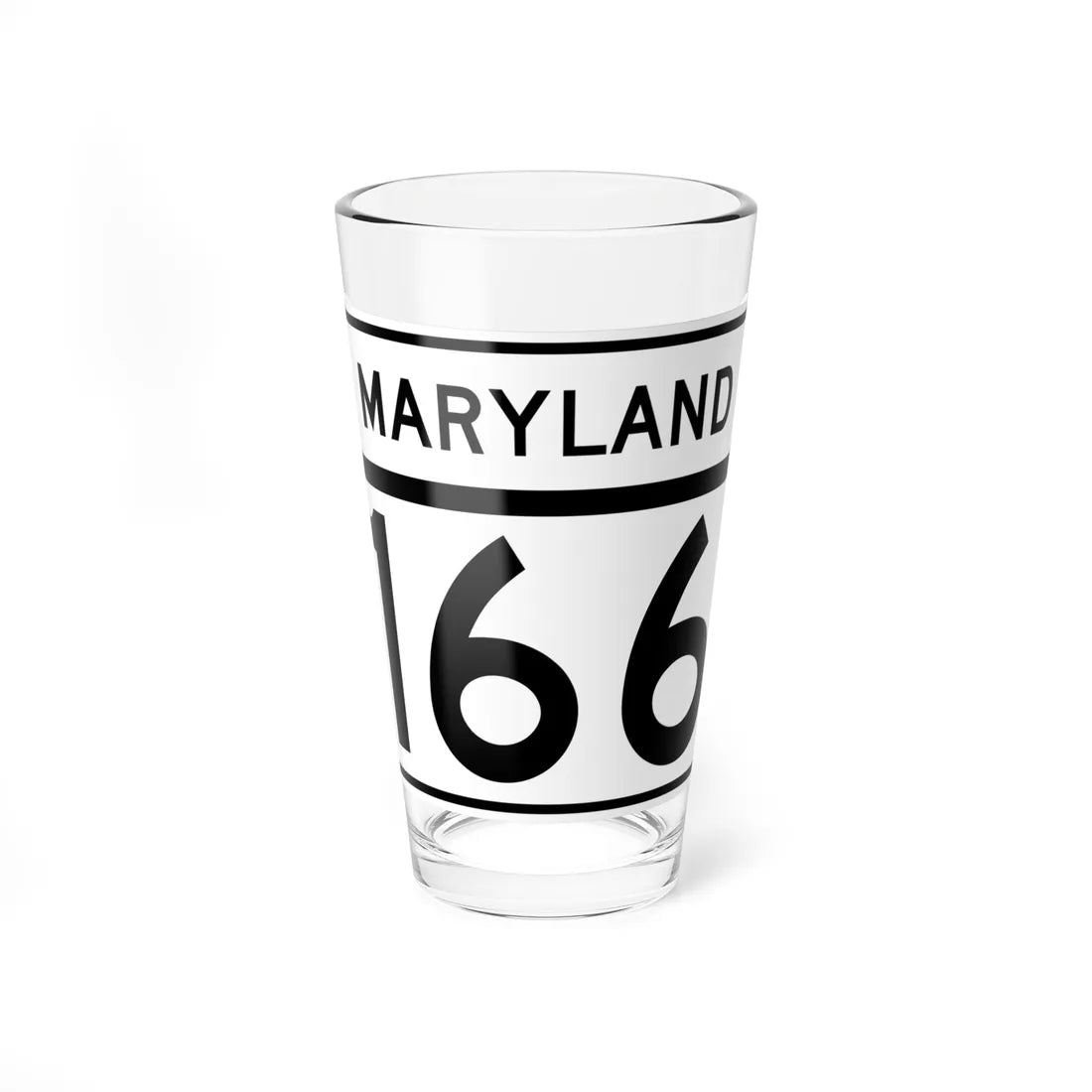 MD Route 166 (Maryland) (Road Sign) Pint Glass 16oz 16oz - Go Mug Yourself