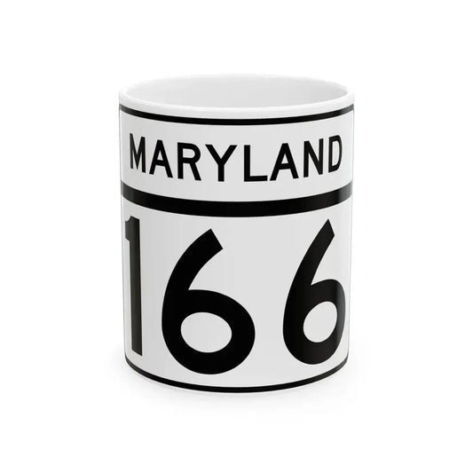 MD Route 166 (Maryland) (Road Sign) White Coffee Mug 11oz - Go Mug Yourself
