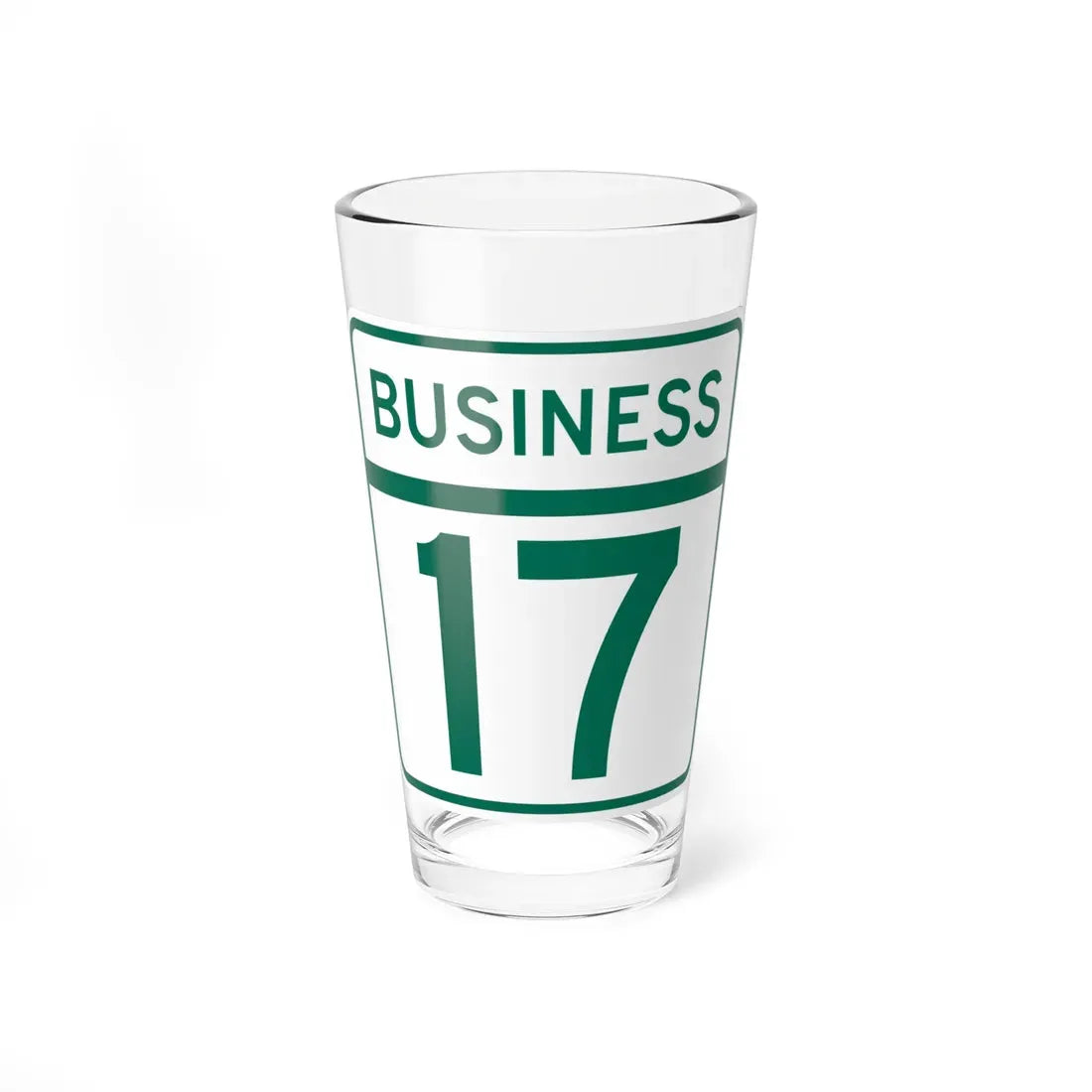 MD Route 17 Business (Maryland) (Road Sign) Pint Glass 16oz 16oz - Go Mug Yourself