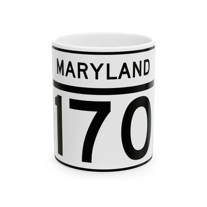 MD Route 170 (Maryland) (Road Sign) White Coffee Mug 11oz - Go Mug Yourself