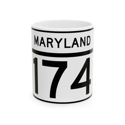 MD Route 174 (Maryland) (Road Sign) White Coffee Mug 11oz - Go Mug Yourself