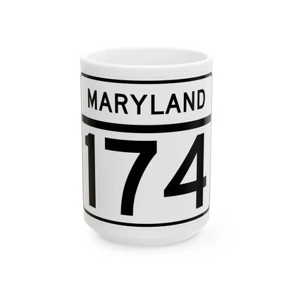 MD Route 174 (Maryland) (Road Sign) White Coffee Mug 15oz - Go Mug Yourself