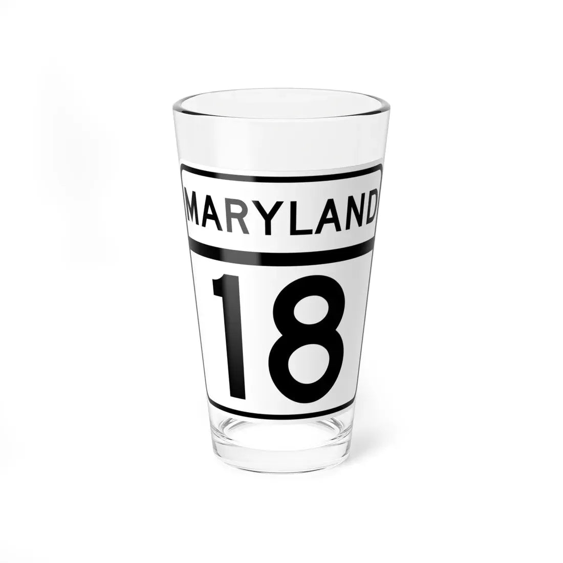 MD Route 18 (Maryland) (Road Sign) Pint Glass 16oz 16oz - Go Mug Yourself