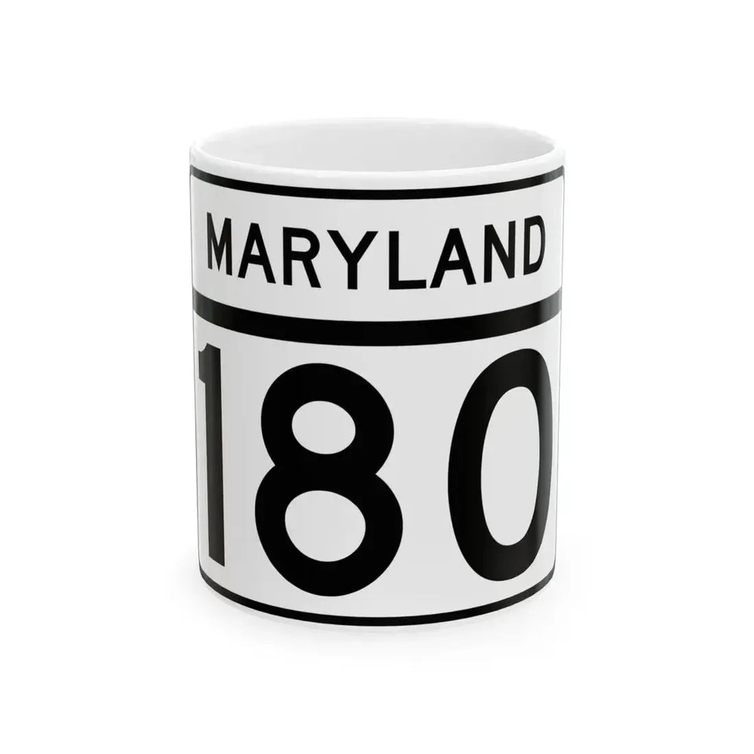 MD Route 180 (Maryland) (Road Sign) White Coffee Mug 11oz - Go Mug Yourself