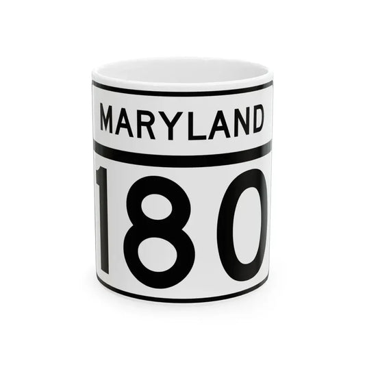 MD Route 180 (Maryland) (Road Sign) White Coffee Mug 11oz - Go Mug Yourself