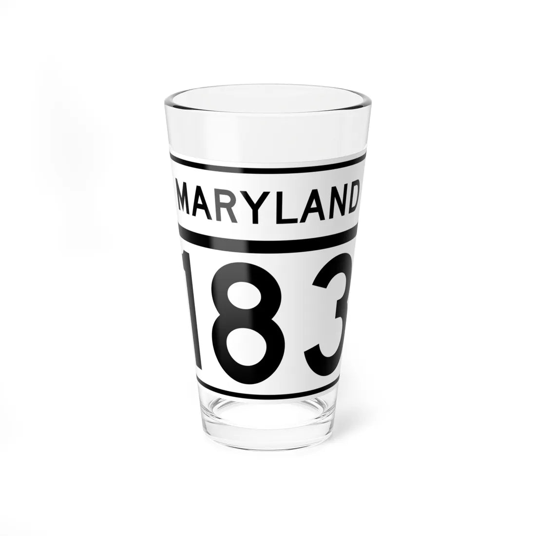 MD Route 183 (Maryland) (Road Sign) Pint Glass 16oz 16oz - Go Mug Yourself
