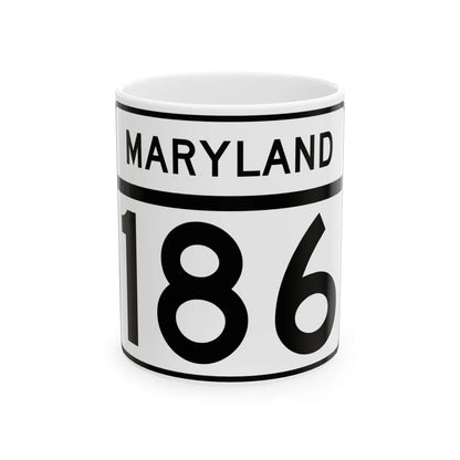 MD Route 186 (Maryland) (Road Sign) White Coffee Mug 11oz - Go Mug Yourself