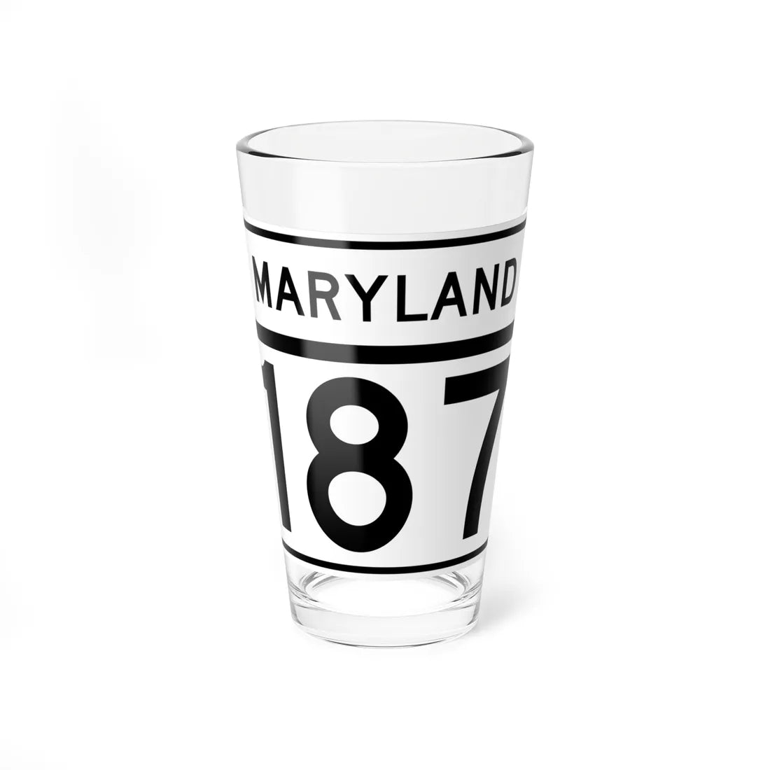MD Route 187 (Maryland) (Road Sign) Pint Glass 16oz 16oz - Go Mug Yourself