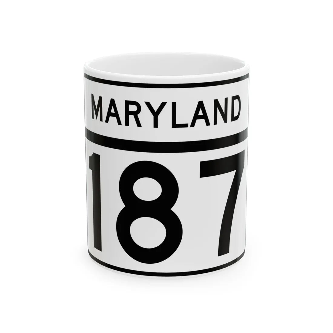 MD Route 187 (Maryland) (Road Sign) White Coffee Mug 11oz - Go Mug Yourself