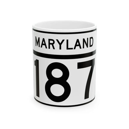 MD Route 187 (Maryland) (Road Sign) White Coffee Mug 11oz - Go Mug Yourself