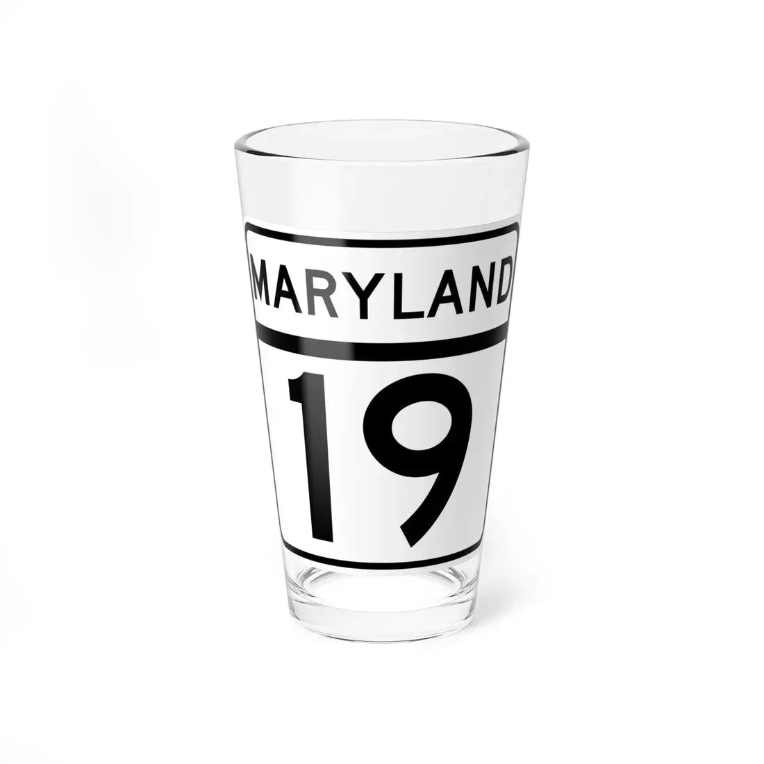 MD Route 19 (Maryland) (Road Sign) Pint Glass 16oz 16oz - Go Mug Yourself