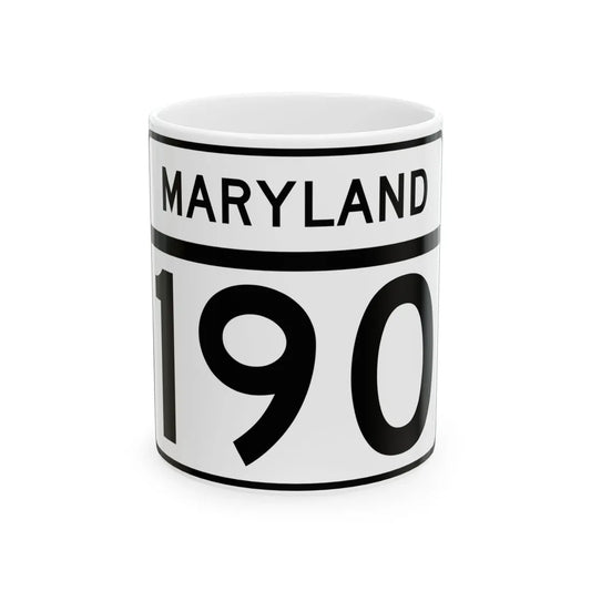 MD Route 190 (Maryland) (Road Sign) White Coffee Mug 11oz - Go Mug Yourself