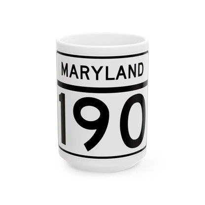 MD Route 190 (Maryland) (Road Sign) White Coffee Mug 15oz - Go Mug Yourself