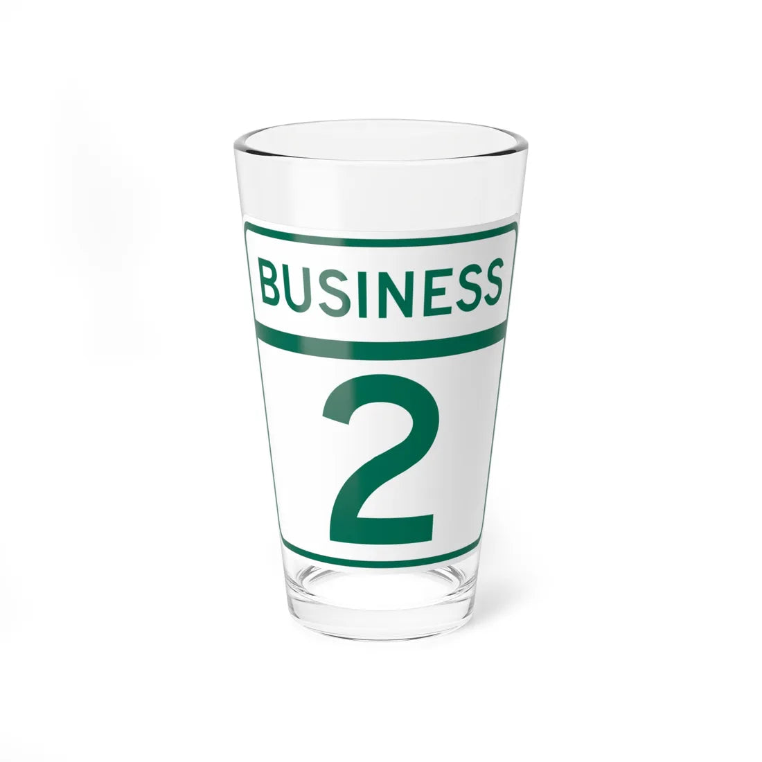 MD Route 2 Business (Maryland) (Road Sign) Pint Glass 16oz 16oz - Go Mug Yourself