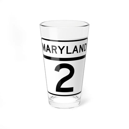MD Route 2 (Maryland) (Road Sign) Pint Glass 16oz - Go Mug Yourself