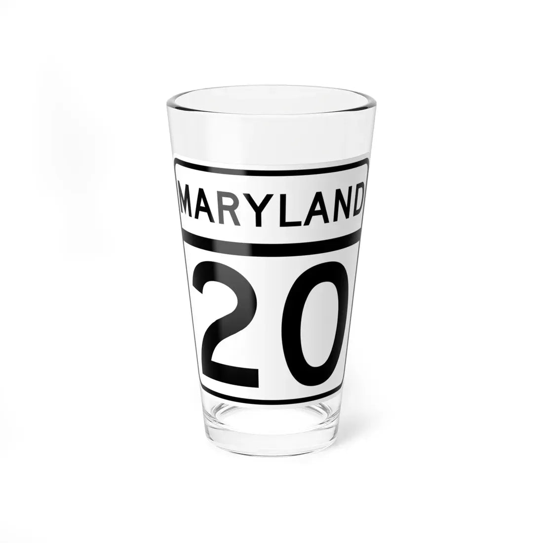 MD Route 20 (Maryland) (Road Sign) Pint Glass 16oz 16oz - Go Mug Yourself