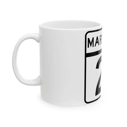 MD Route 21 (Maryland) (Road Sign) White Coffee Mug - Go Mug Yourself