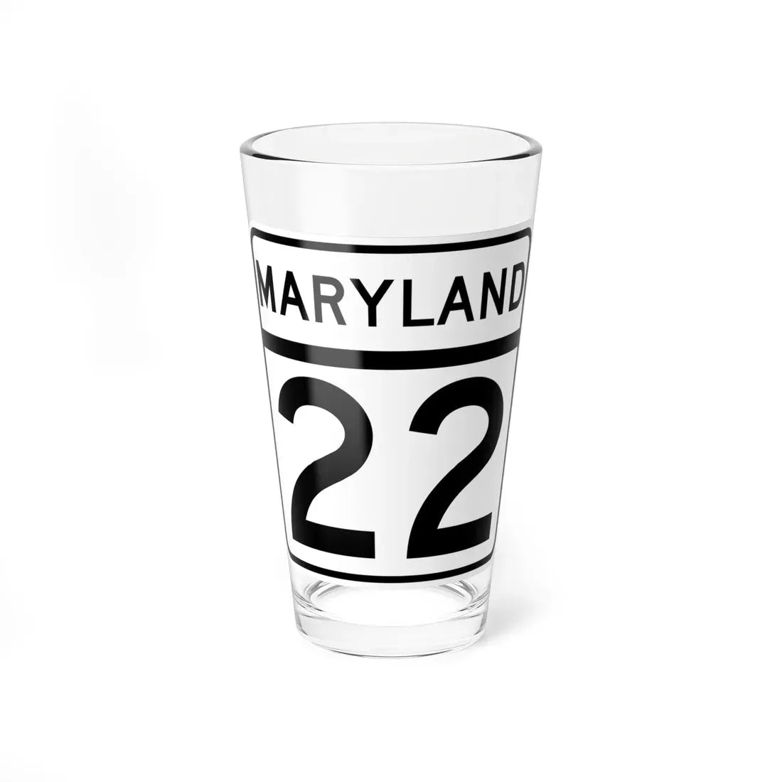 MD Route 22 (Maryland) (Road Sign) Pint Glass 16oz 16oz - Go Mug Yourself