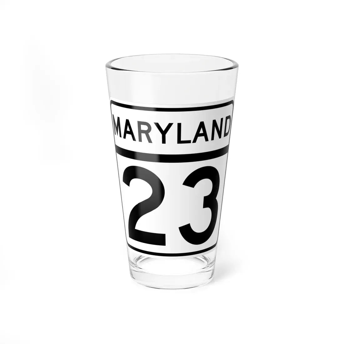 MD Route 23 (Maryland) (Road Sign) Pint Glass 16oz 16oz - Go Mug Yourself