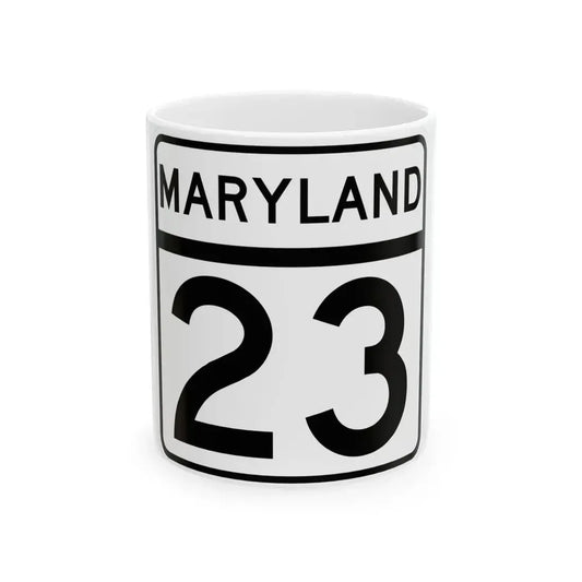 MD Route 23 (Maryland) (Road Sign) White Coffee Mug 11oz - Go Mug Yourself