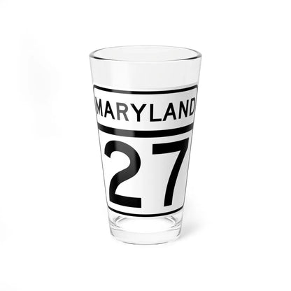 MD Route 27 (Maryland) (Road Sign) Pint Glass 16oz 16oz - Go Mug Yourself