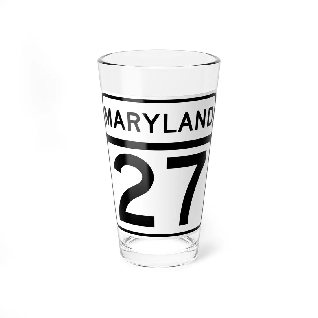 MD Route 27 (Maryland) (Road Sign) Pint Glass 16oz - Go Mug Yourself