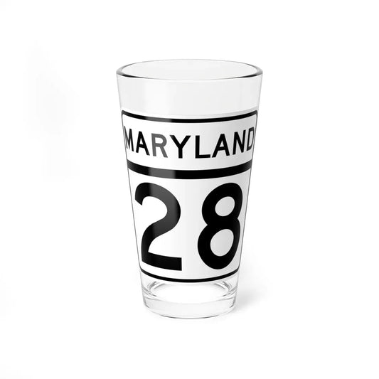 MD Route 28 (Maryland) (Road Sign) Pint Glass 16oz 16oz - Go Mug Yourself