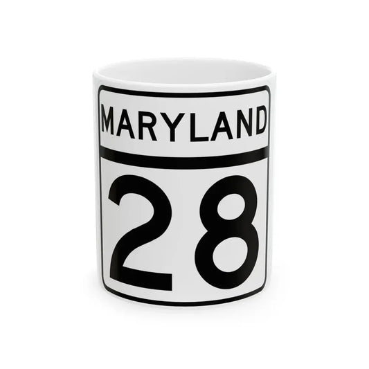 MD Route 28 (Maryland) (Road Sign) White Coffee Mug 11oz - Go Mug Yourself