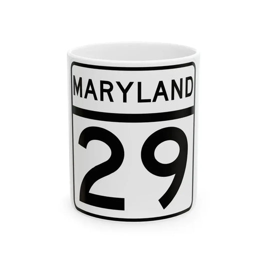 MD Route 29 (Maryland) (Road Sign) White Coffee Mug 11oz - Go Mug Yourself
