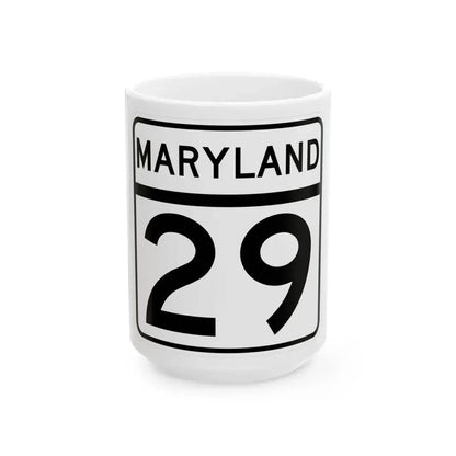 MD Route 29 (Maryland) (Road Sign) White Coffee Mug 15oz - Go Mug Yourself