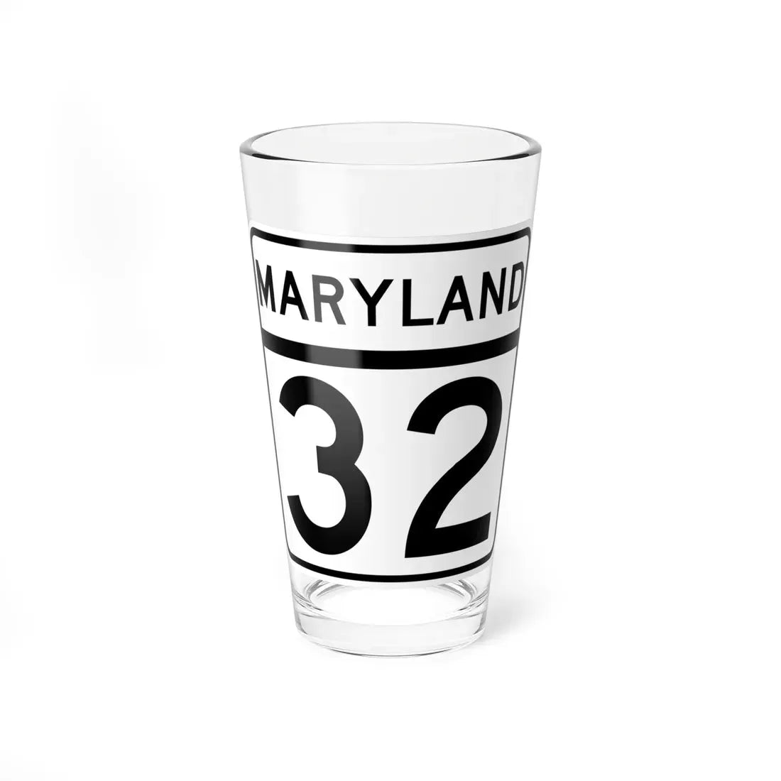 MD Route 32 (Maryland) (Road Sign) Pint Glass 16oz 16oz - Go Mug Yourself