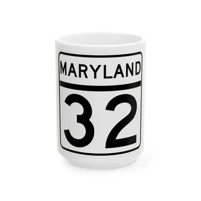 MD Route 32 (Maryland) (Road Sign) White Coffee Mug 15oz - Go Mug Yourself