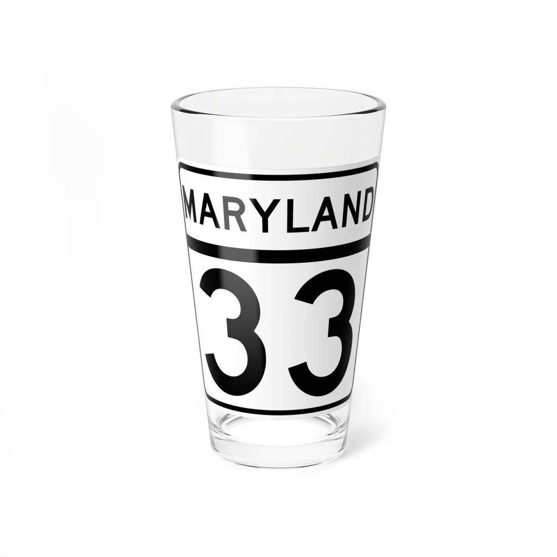 MD Route 33 (Maryland) (Road Sign) Pint Glass 16oz - Go Mug Yourself