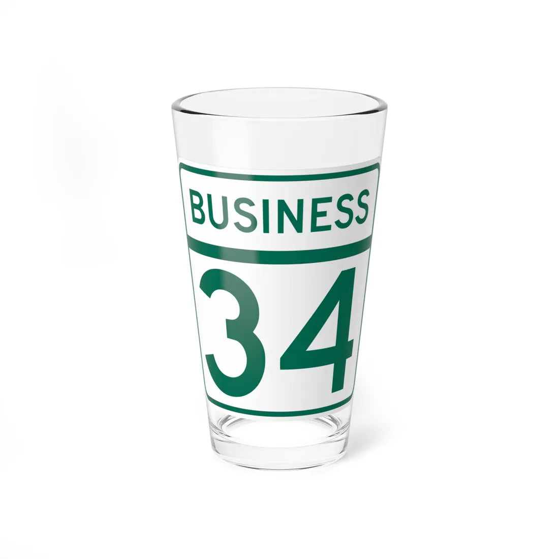 MD Route 34 Business (Maryland) (Road Sign) Pint Glass 16oz 16oz - Go Mug Yourself