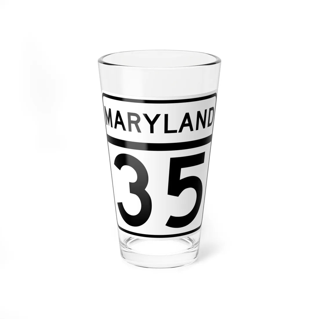 MD Route 35 (Maryland) (Road Sign) Pint Glass 16oz 16oz - Go Mug Yourself