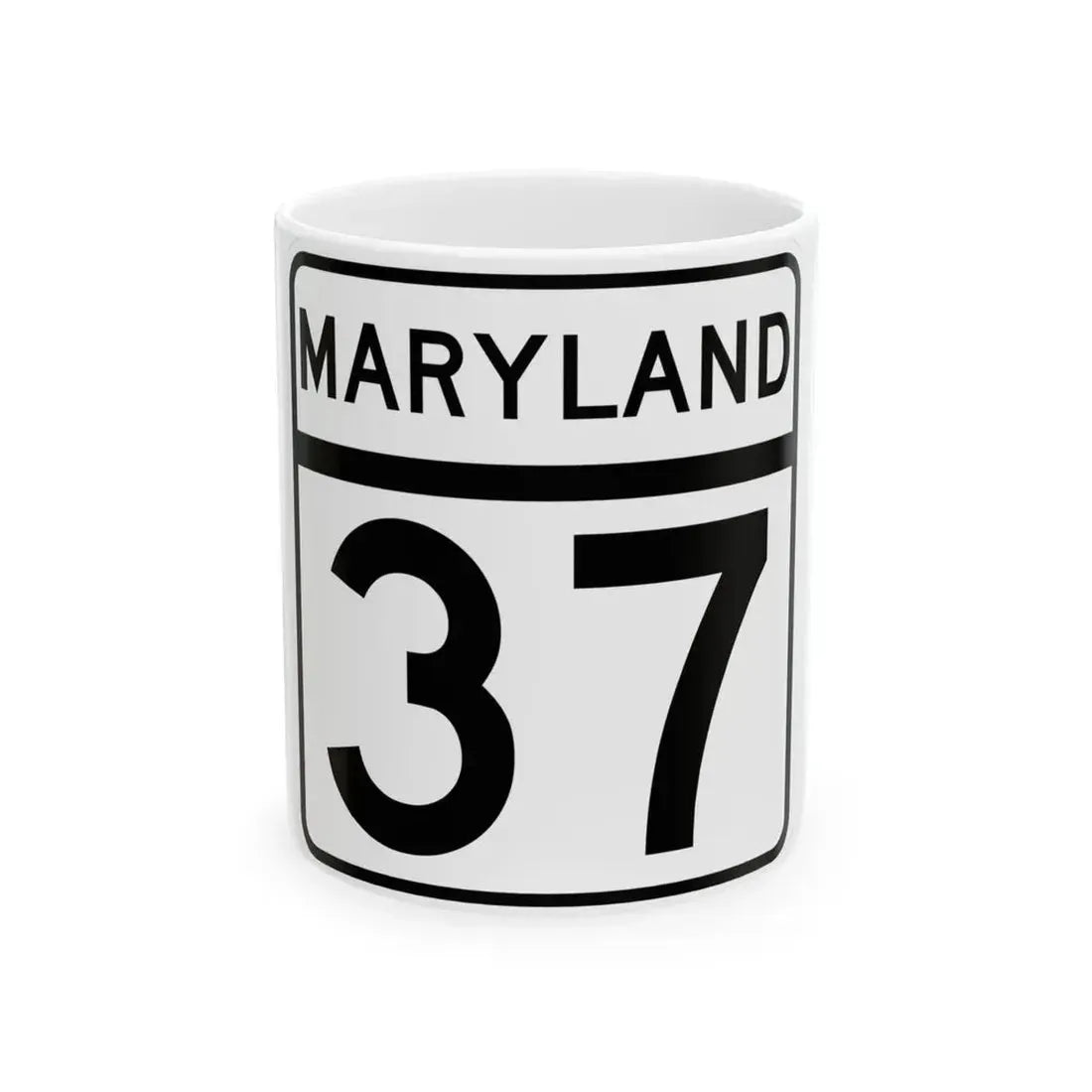 MD Route 37 (Maryland) (Road Sign) White Coffee Mug 11oz - Go Mug Yourself