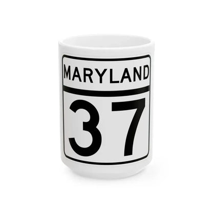 MD Route 37 (Maryland) (Road Sign) White Coffee Mug 15oz - Go Mug Yourself