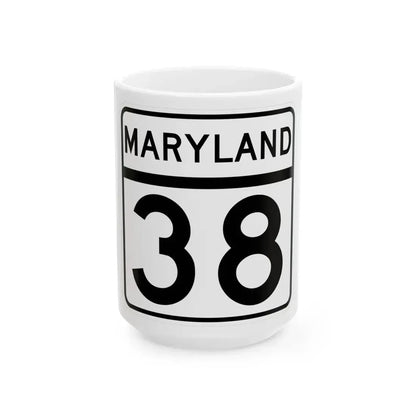 MD Route 38 (Maryland) (Road Sign) White Coffee Mug 15oz - Go Mug Yourself