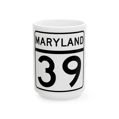 MD Route 39 (Maryland) (Road Sign) White Coffee Mug 15oz - Go Mug Yourself