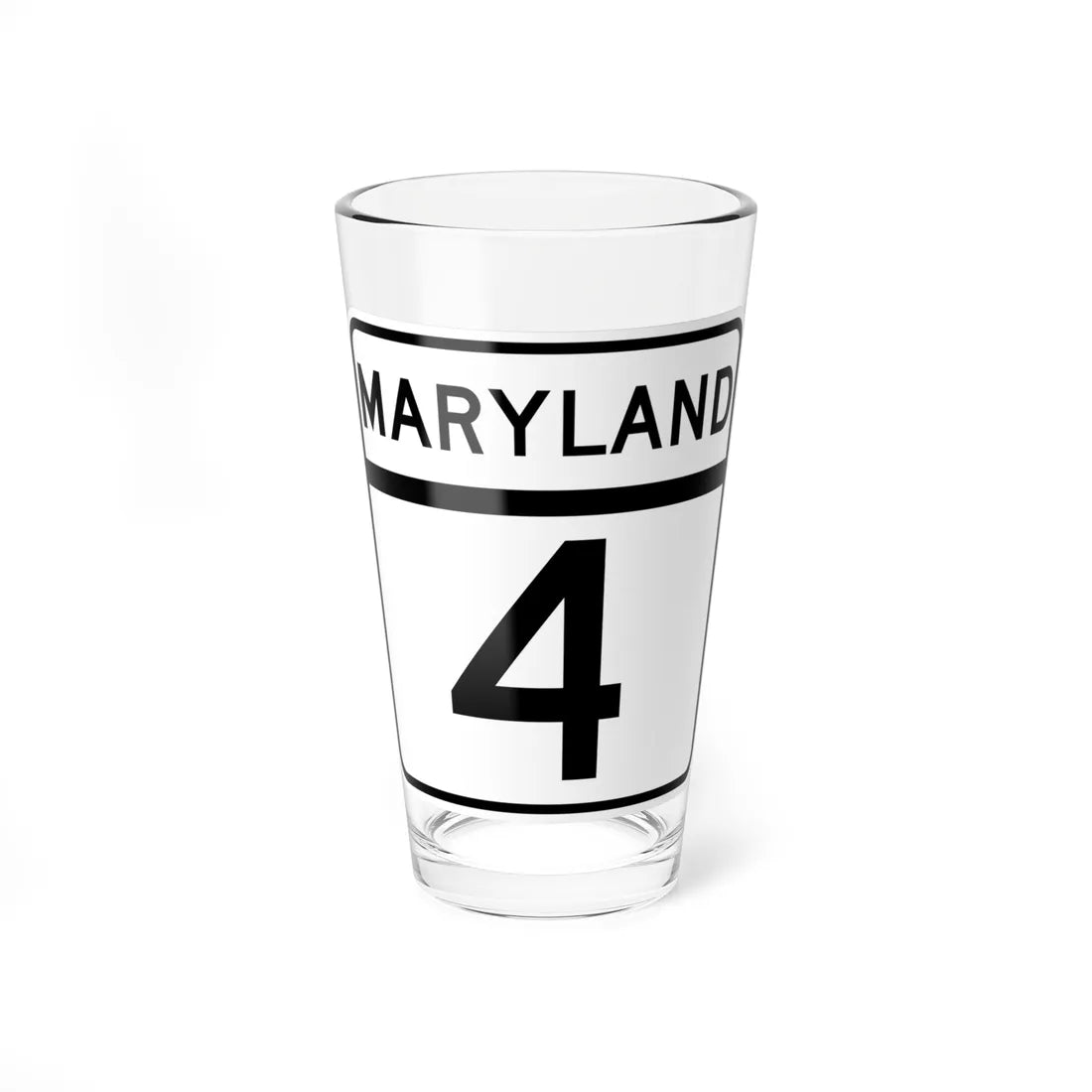 MD Route 4 (Maryland) (Road Sign) Pint Glass 16oz 16oz - Go Mug Yourself
