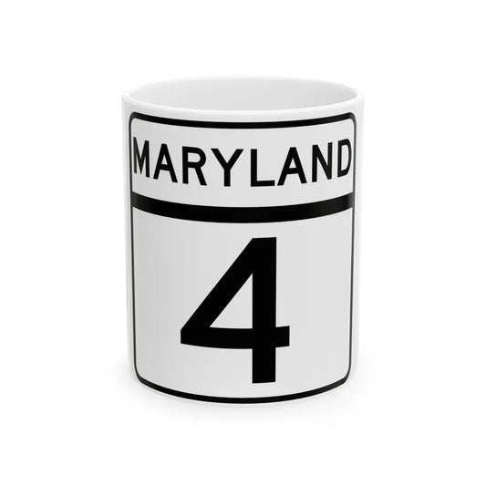 MD Route 4 (Maryland) (Road Sign) White Coffee Mug 11oz - Go Mug Yourself
