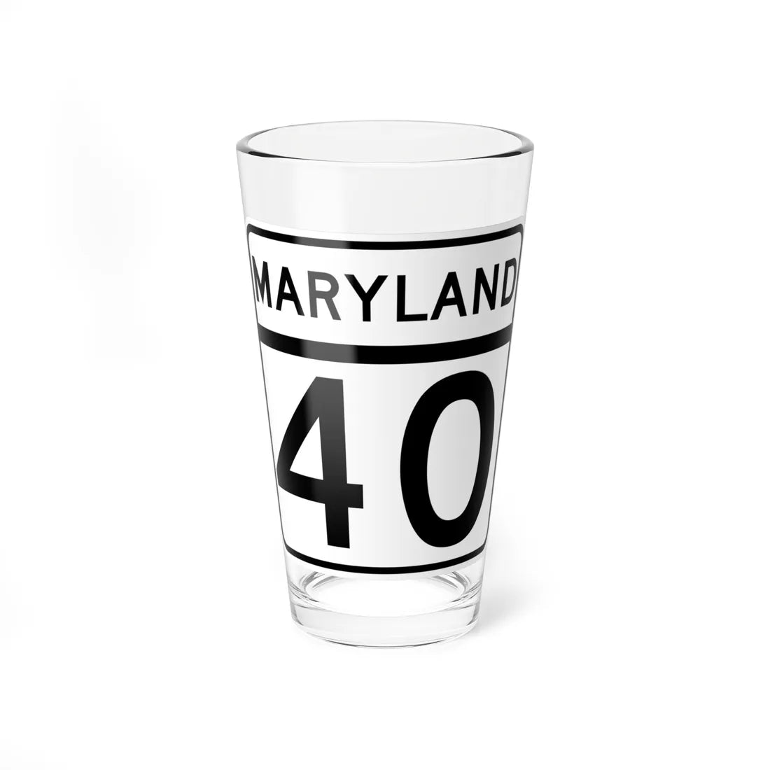 MD Route 40 (Maryland) (Road Sign) Pint Glass 16oz 16oz - Go Mug Yourself